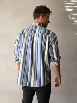 Lucca Stripe Shirt - Blue 13 Lucca Stripe Shirt - Blue -Blakely 2800Blue 08D