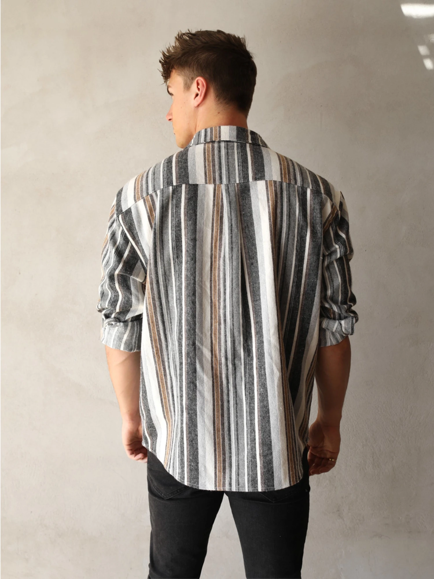 Lucca Stripe Shirt - Grey 8 Lucca Stripe Shirt - Grey - Image 6
