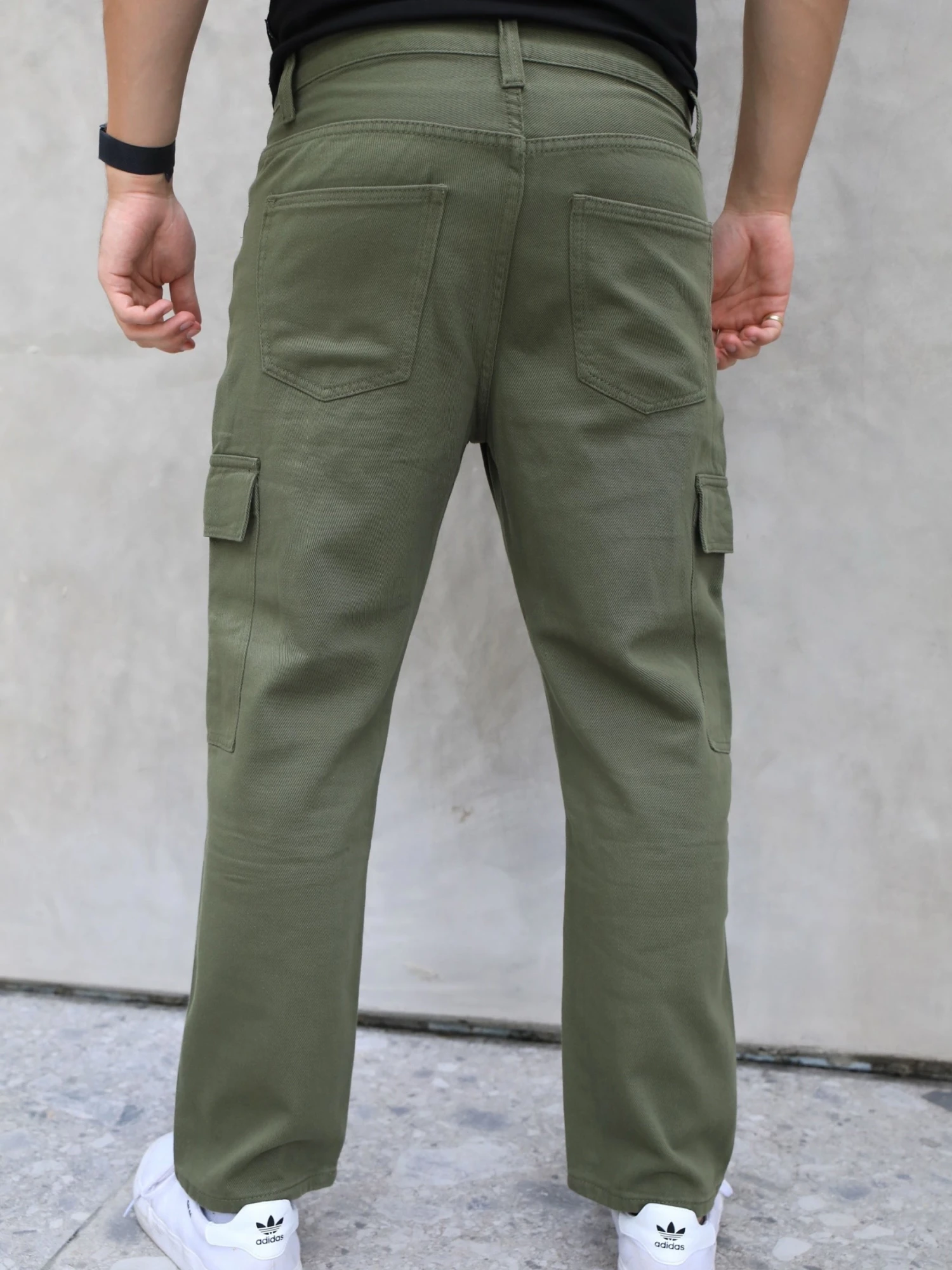 Relaxed Cargo Trousers - Khaki Green 4 Relaxed Cargo Trousers - Khaki Green - Image 2