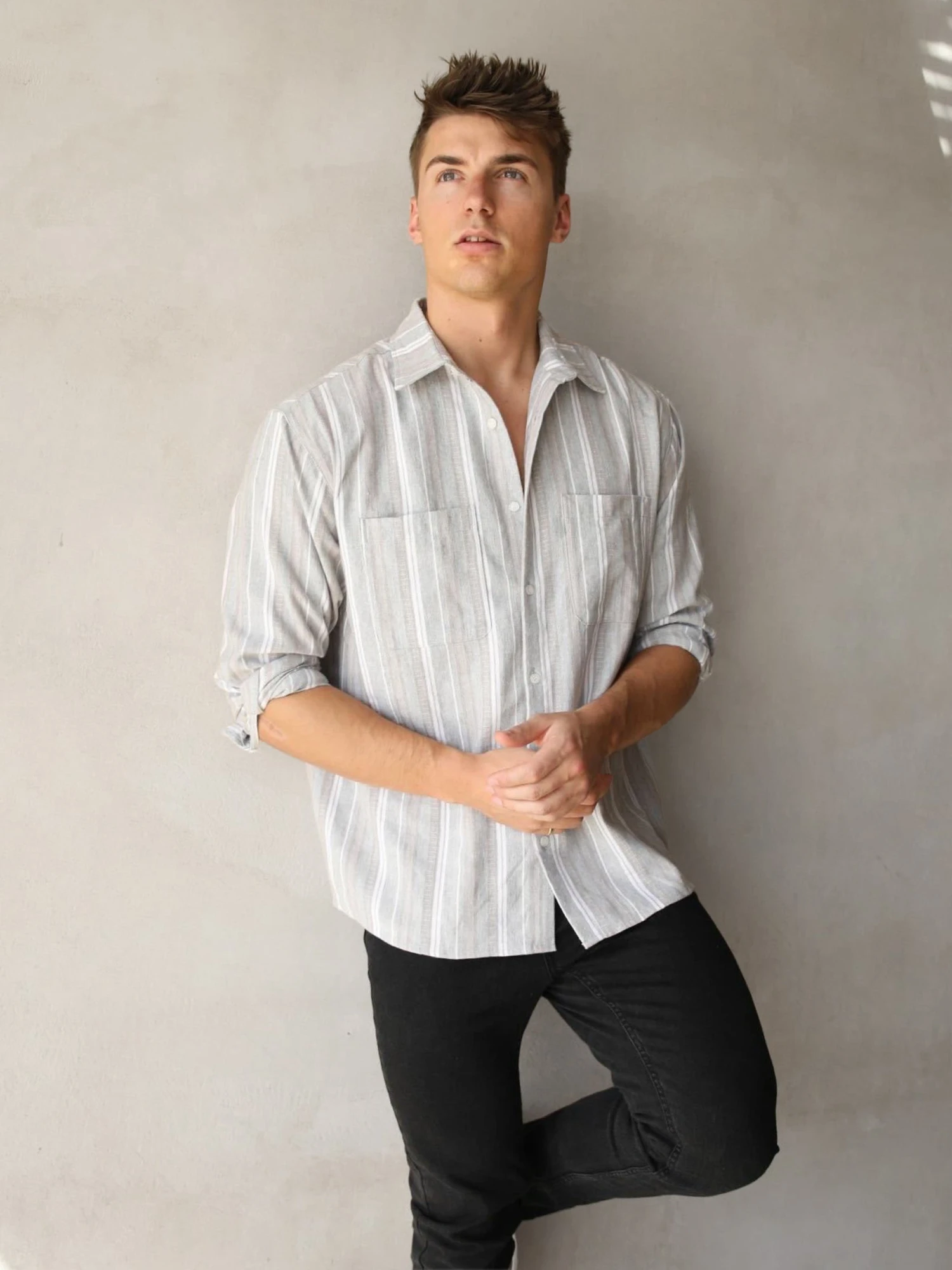 Rialto Stripe Shirt - Taupe 5 Rialto Stripe Shirt - Taupe - Image 4