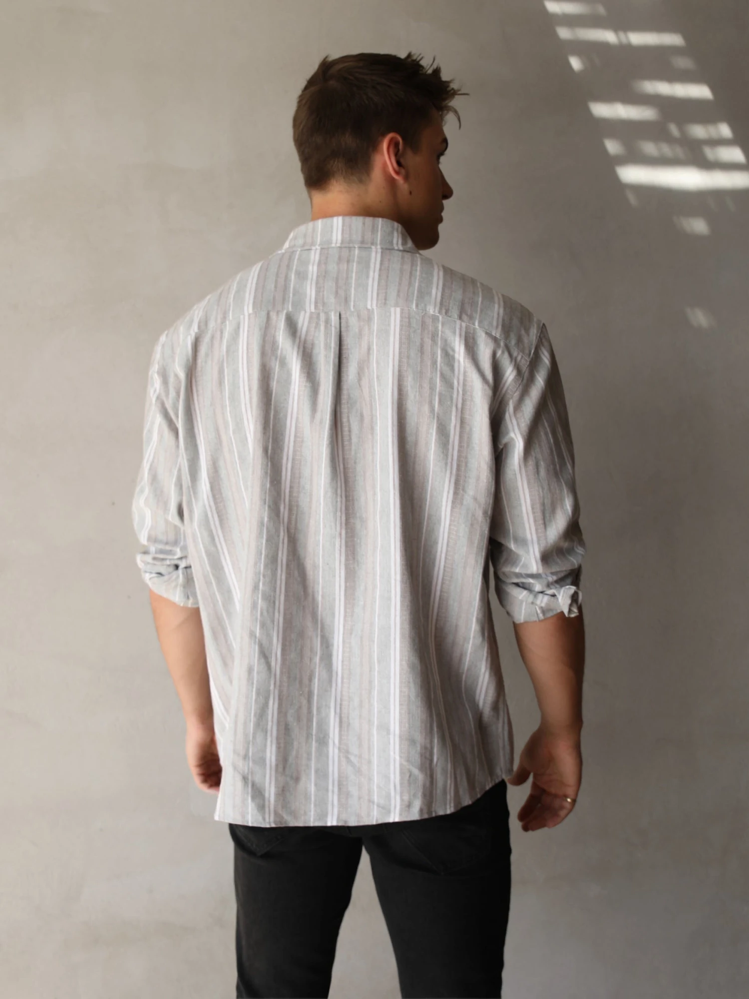 Rialto Stripe Shirt - Taupe 7 Rialto Stripe Shirt - Taupe - Image 6