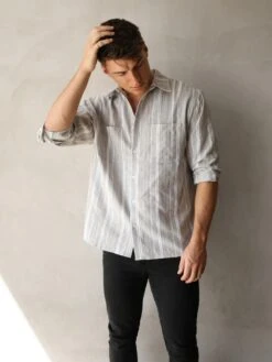 Rialto Stripe Shirt - Taupe 11 Rialto Stripe Shirt - Taupe -Blakely 2811Taupe 05D