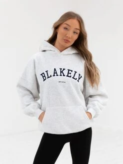 Varsity Oversized Hoodie - Marl White -Blakely 2829VARWMarlWhite 07D