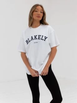 Varsity Oversized T-Shirt - Marl White -Blakely 2830VARWGrey 01D 3