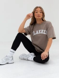 Varsity Oversized T-Shirt - Light Beige -Blakely 2830VARWLightBeige 01D 11
