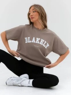 Varsity Oversized T-Shirt - Light Beige -Blakely 2830VARWLightBeige 01D 2