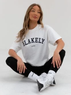 Varsity Oversized T-Shirt - White 11 Varsity Oversized T-Shirt - White -Blakely 2830VARWWhite 01D 6