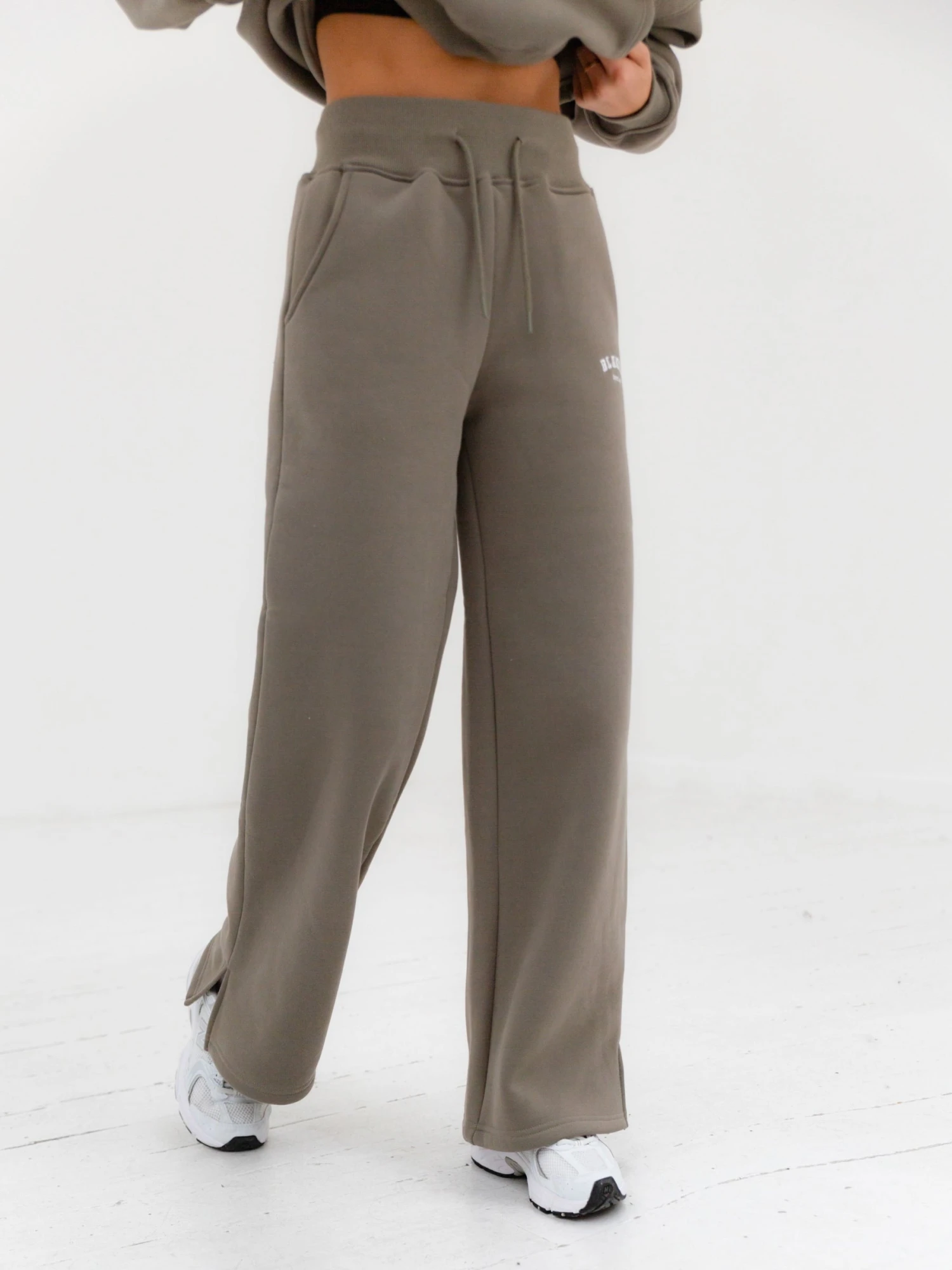 Varsity Wide Leg Sweatpants - Safari Green 8 Varsity Wide Leg Sweatpants - Safari Green - Image 6