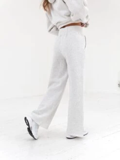 Varsity Wide Leg Sweatpants - Marl White -Blakely 2848VARW GreyD 5