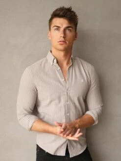 Modena Stripe Shirt - Light Grey -Blakely 2863Grey 01D