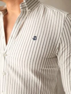 Modena Stripe Shirt - White -Blakely 2863White 03D