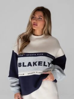 Alpine Oversized Jumper - Light Grey -Blakely 2923Navy 03D