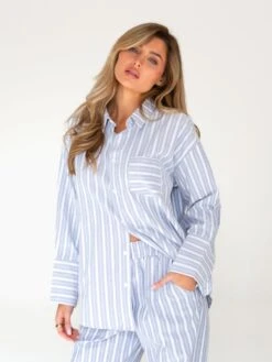 Elena Stripe Shirt - Blue -Blakely 2962BLUELEADD
