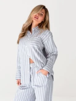 Elena Stripe Shirt - Grey -Blakely 2962Grey 01D cfa6c674 9b15 4d9e 93f6 91fa63cd5f81