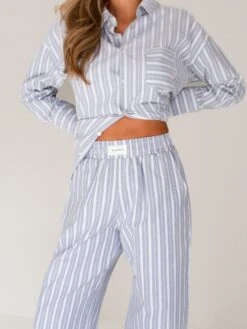 Elena Stripe Trousers - Blue -Blakely 2966Blue 02D