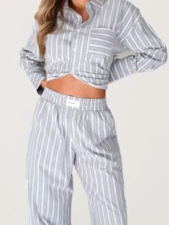 Elena Stripe Trousers - Grey -Blakely 2966Grey 04D