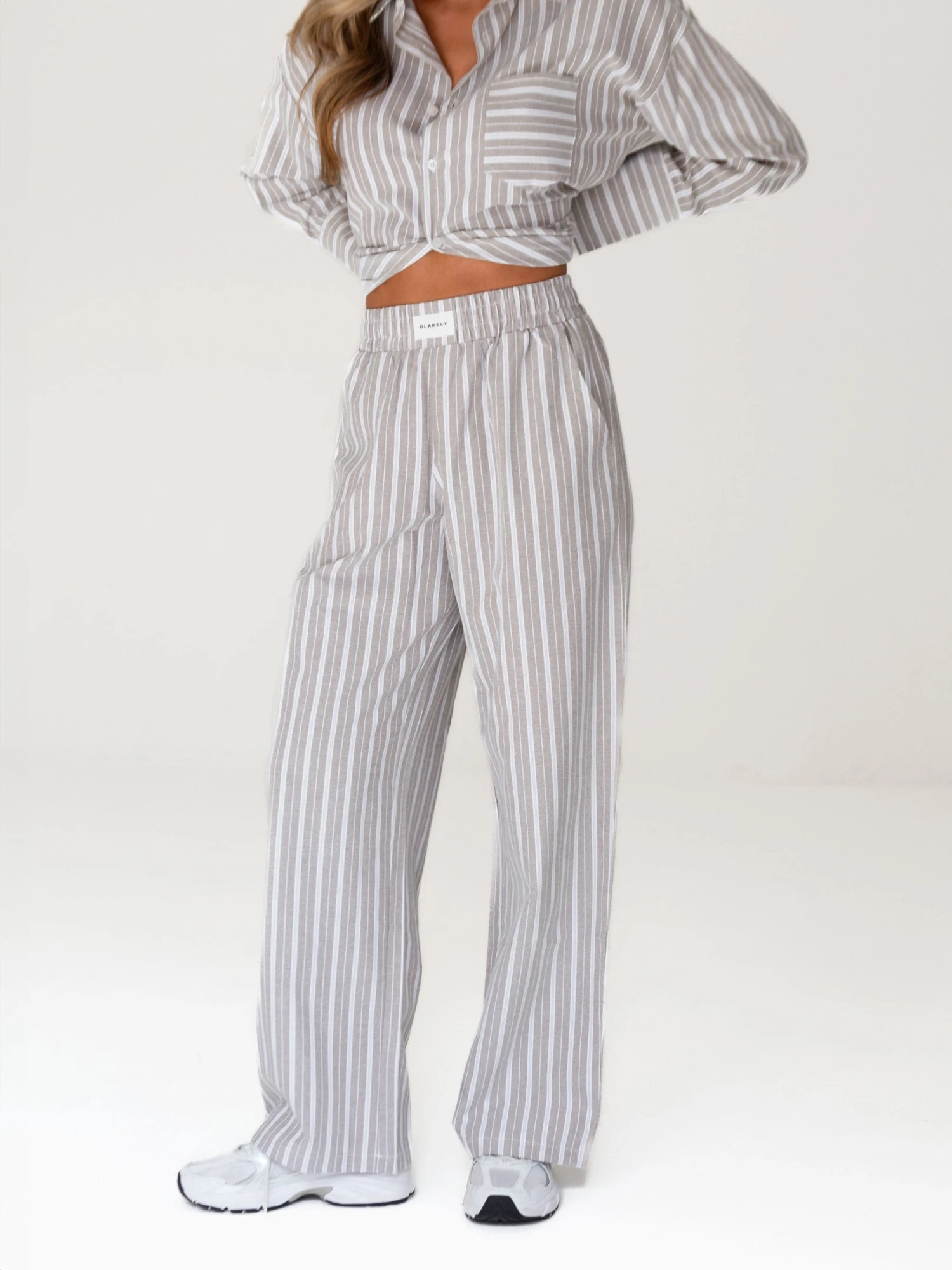Elena Stripe Trousers - Light Brown 4 Elena Stripe Trousers - Light Brown - Image 2