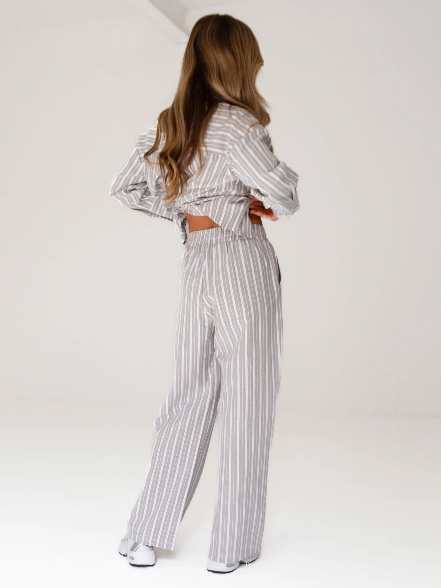 Elena Stripe Trousers - Light Brown 8 Elena Stripe Trousers - Light Brown - Image 6