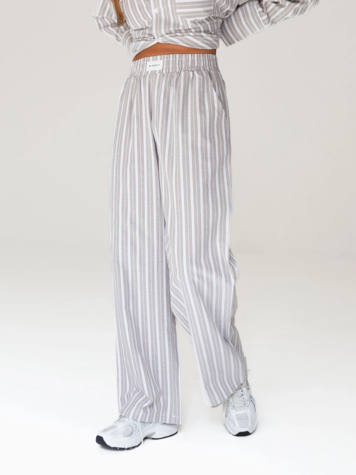 Elena Stripe Trousers - Light Brown 7 Elena Stripe Trousers - Light Brown - Image 5