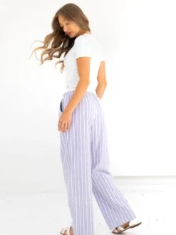 Elena Stripe Trousers - Purple 12 Elena Stripe Trousers - Purple -Blakely 2966PURPLED 4