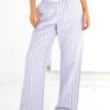 Elena Stripe Trousers - Purple