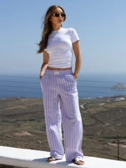 Elena Stripe Trousers - Purple 10 Elena Stripe Trousers - Purple -Blakely 2966brandD