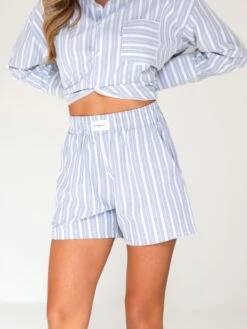 Elena Stripe Shorts - Blue 12 Elena Stripe Shorts - Blue -Blakely 2967BLUE 03D
