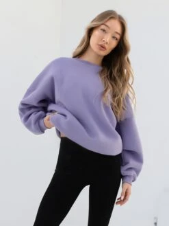 Embroidered Isabel Oversized Jumper - Lilac -Blakely 3039TLILACD