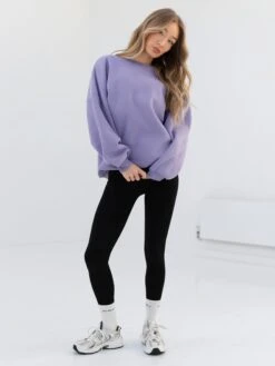 Embroidered Isabel Oversized Jumper - Lilac -Blakely 3039TLILACD 3