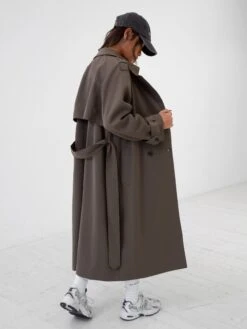 Amara Trench Coat - Ash Grey -Blakely 3082 2Brown 03D