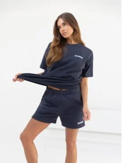 Cloud Print Oversized T-Shirt - True Navy -Blakely 3124 3Navy 03D