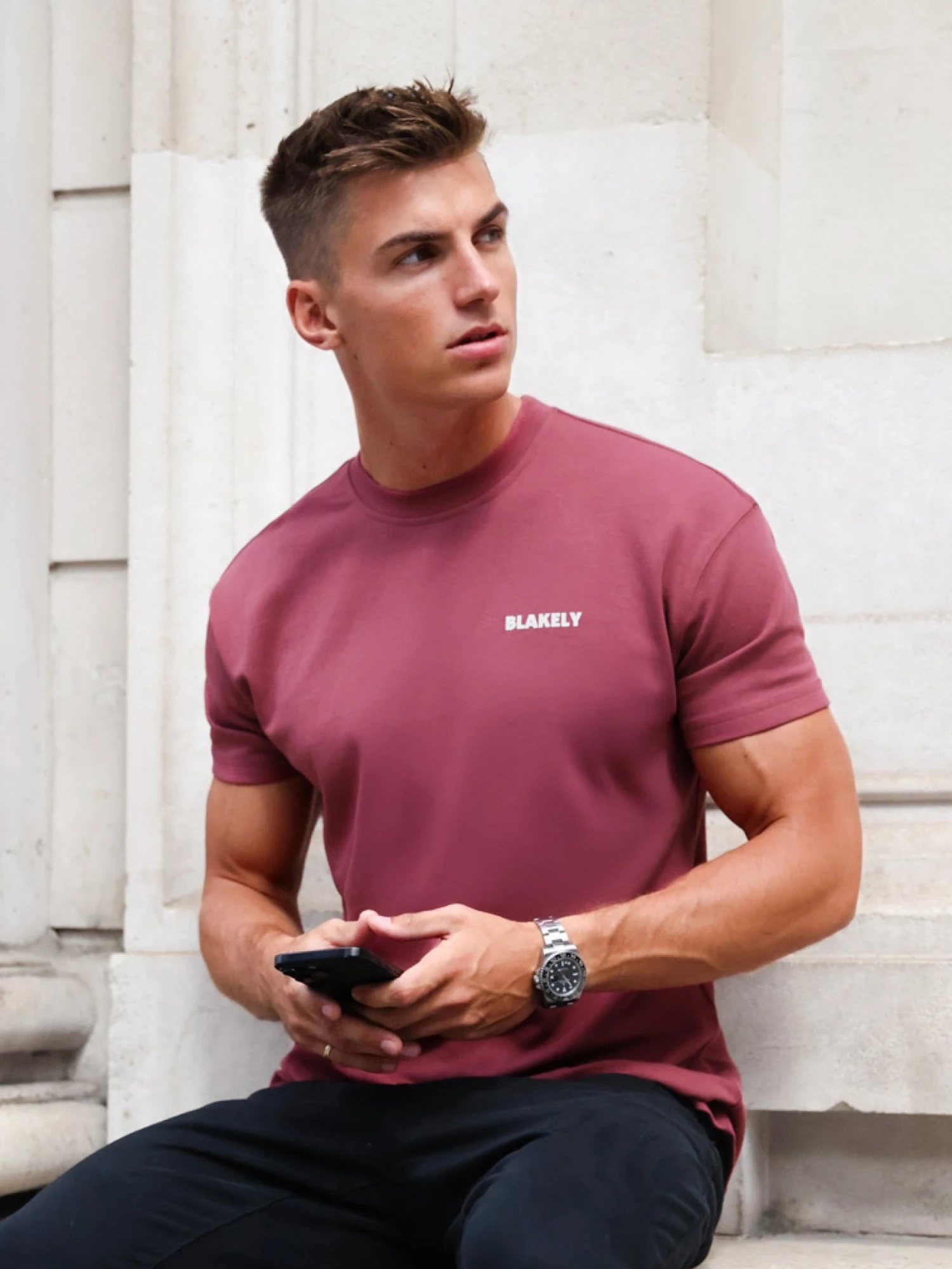 Arlo Relaxed T-Shirt - Dark Pink 4 Arlo Relaxed T-Shirt - Dark Pink - Image 2