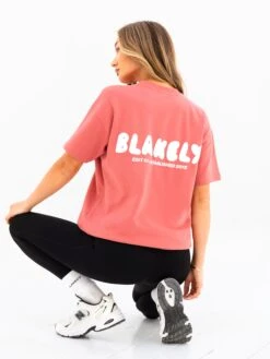 Cloud Print Oversized T-Shirt - Sunrise Coral -Blakely 3126 3CORAL02D