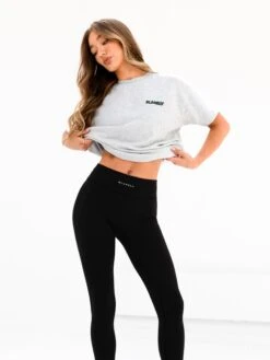 Cloud Print Oversized T-Shirt - Marl Grey -Blakely 3126 3MARL03D