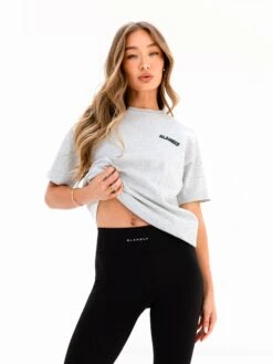 Cloud Print Oversized T-Shirt - Marl Grey -Blakely 3126 3MARL04D