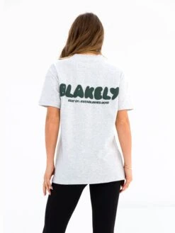 Cloud Print Oversized T-Shirt - Marl Grey -Blakely 3126 3MARL05D