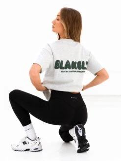 Cloud Print Oversized T-Shirt - Marl Grey -Blakely 3126 3MARL06D