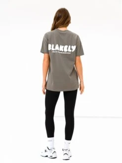 Cloud Print Oversized T-Shirt - Safari Green -Blakely 3126 3SAFARI04D