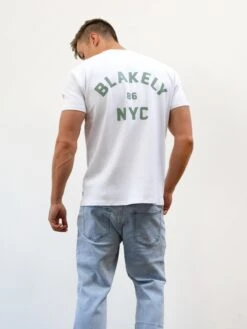 NYC Relaxed T-Shirt - White & Sage Green -Blakely 3140SAGE04D