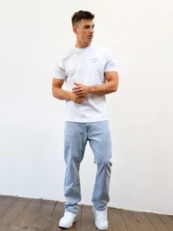 NYC Relaxed T-Shirt - White & Sage Green -Blakely 3140SAGE05D