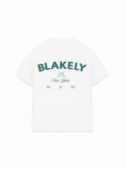 Crest Relaxed T-Shirt - White & Pine Green -Blakely 3141MPINE04D