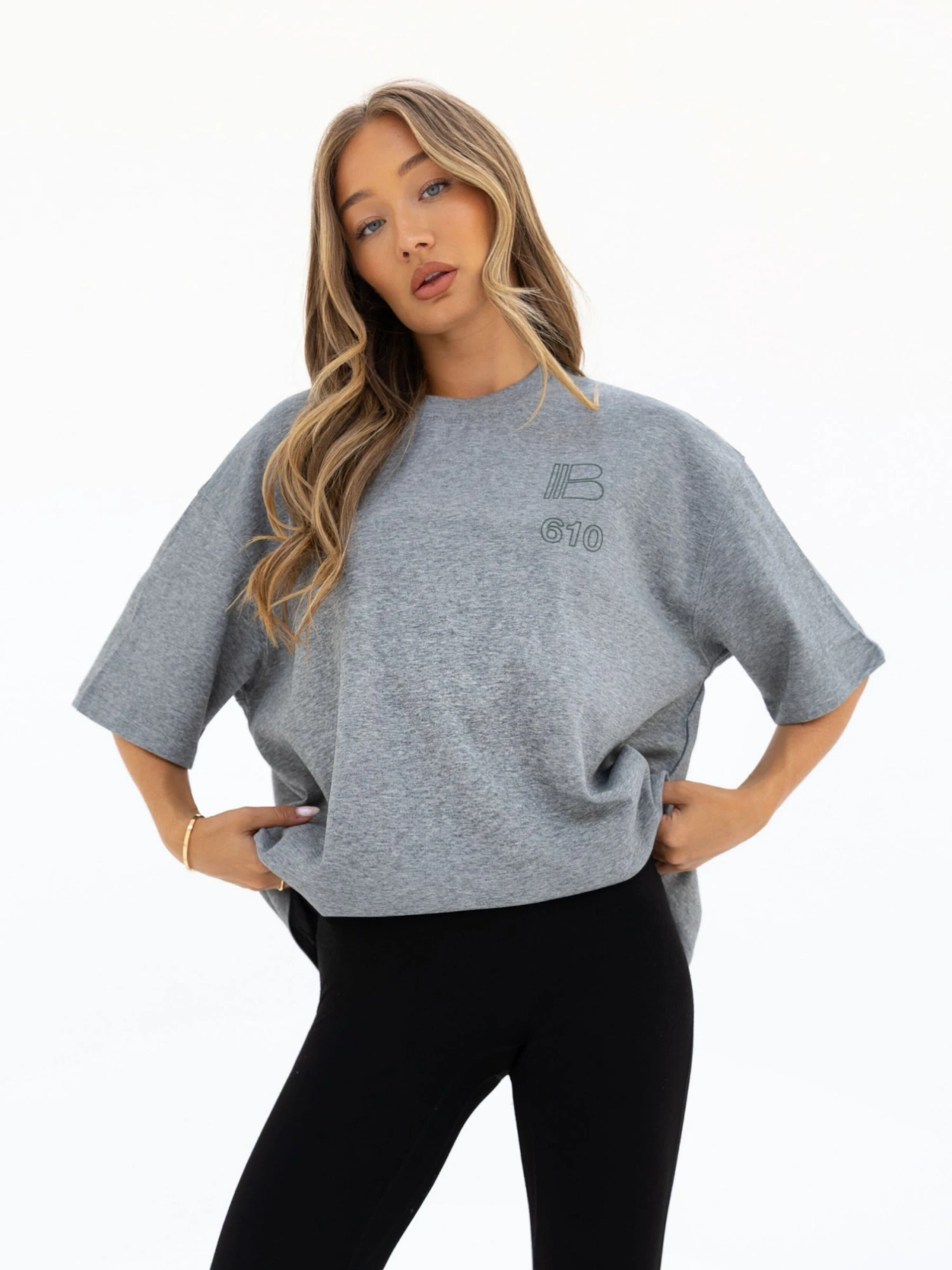 Apex City Ultra Oversized T-Shirt - Marl Grey 4 Apex City Ultra Oversized T-Shirt - Marl Grey - Image 2