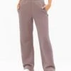 Isabel Wide Leg Sweatpants - Pink Taupe