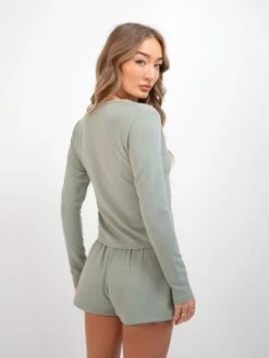 Soft Waffle Cardigan - Sage Green 11 Soft Waffle Cardigan - Sage Green -Blakely 3307Sage 04D