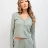 Soft Waffle Cardigan - Sage Green -Blakely 3307Sage 05LEADD