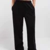 Soft Waffle Trousers - Black