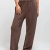 Soft Waffle Trousers - Brown