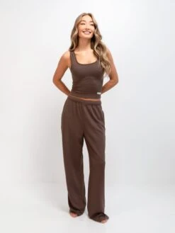 Soft Waffle Trousers - Brown -Blakely 3308Brown 03D