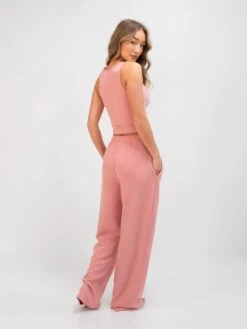 Soft Waffle Trousers - Rose Pink -Blakely 3308Pink 03D