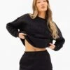 Tonal Varsity Oversized Jumper - Black -Blakely 3444WBLACKLEADD